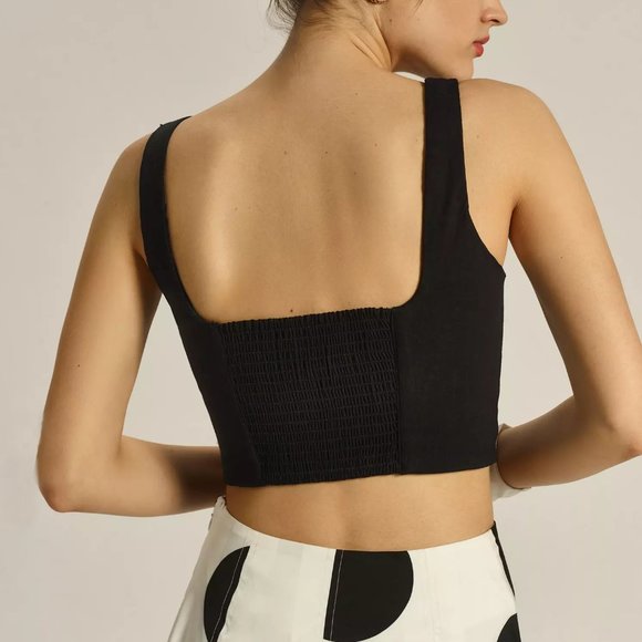 HTF Anthropologie Maeve Square-Neck Crop Tank - Picture 3 of 4